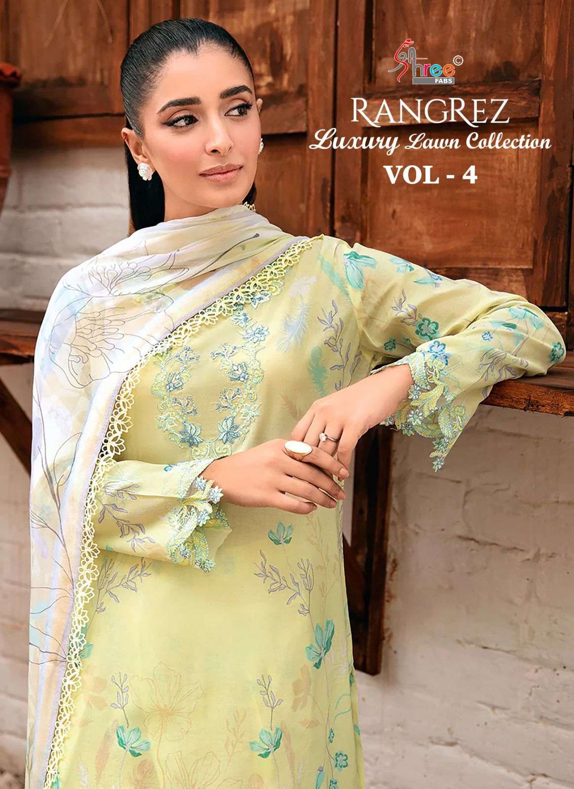 shree fabs rangrez luxcury lawn collection vol 4 graceful look salwar suit cotton dupatta  catalog