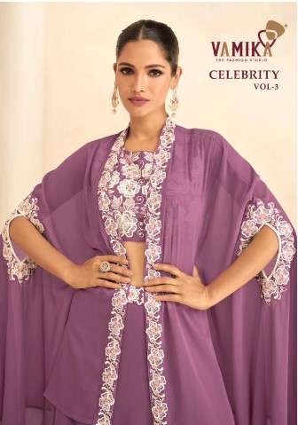 vamika celebrity vol 3 pure bsy fiona malai silk elegant look lehngha catalog