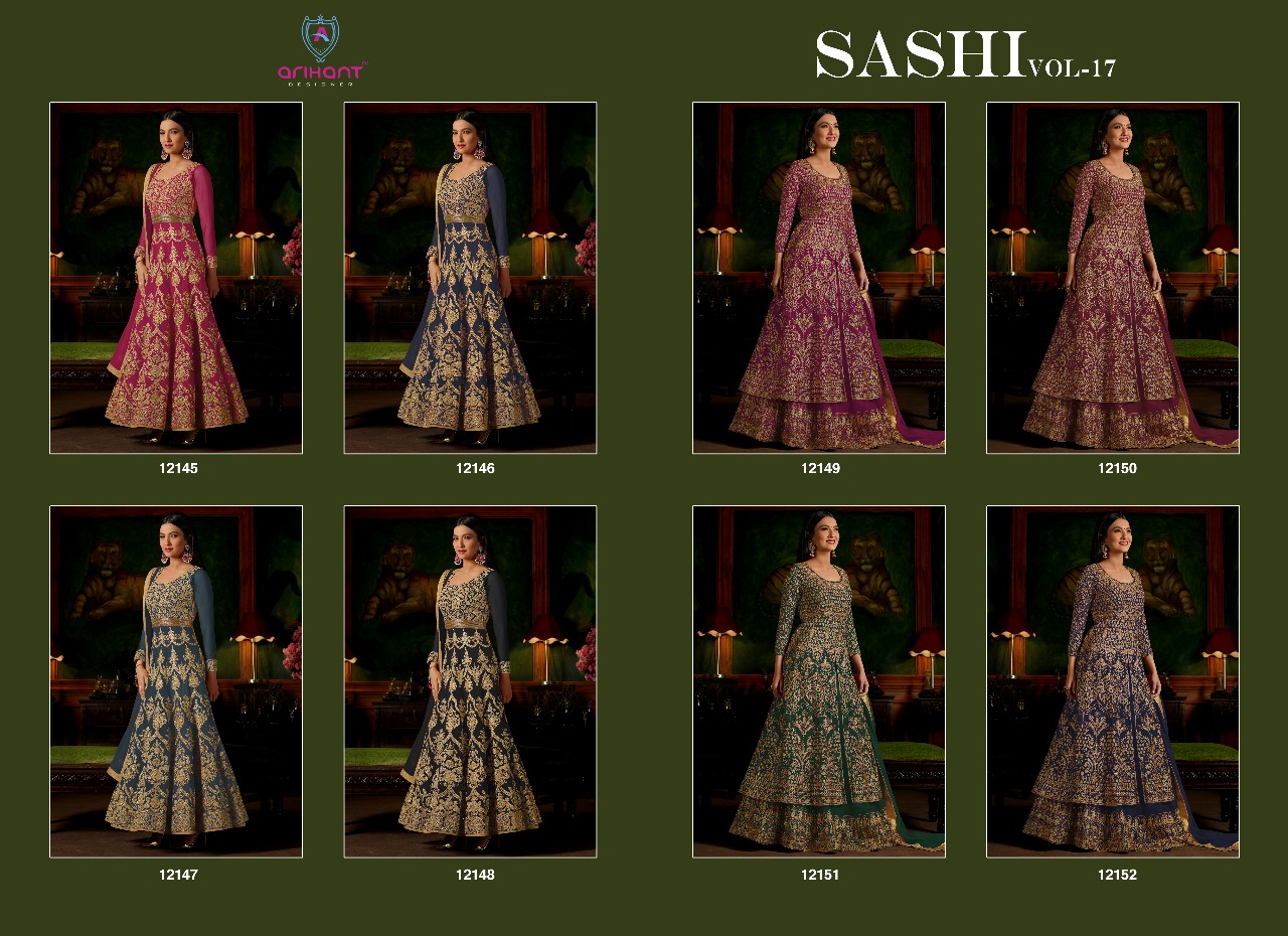 Arihant designer sashi vol 17 heavy embroidered suits