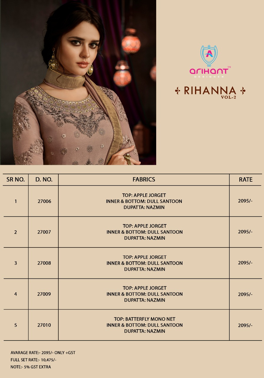 Arihant designer Rihana vol 2 lehangas Collection