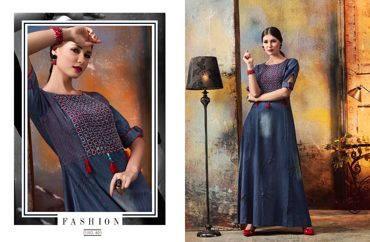 Kajree Fashion blue lee denim gowns Catalog