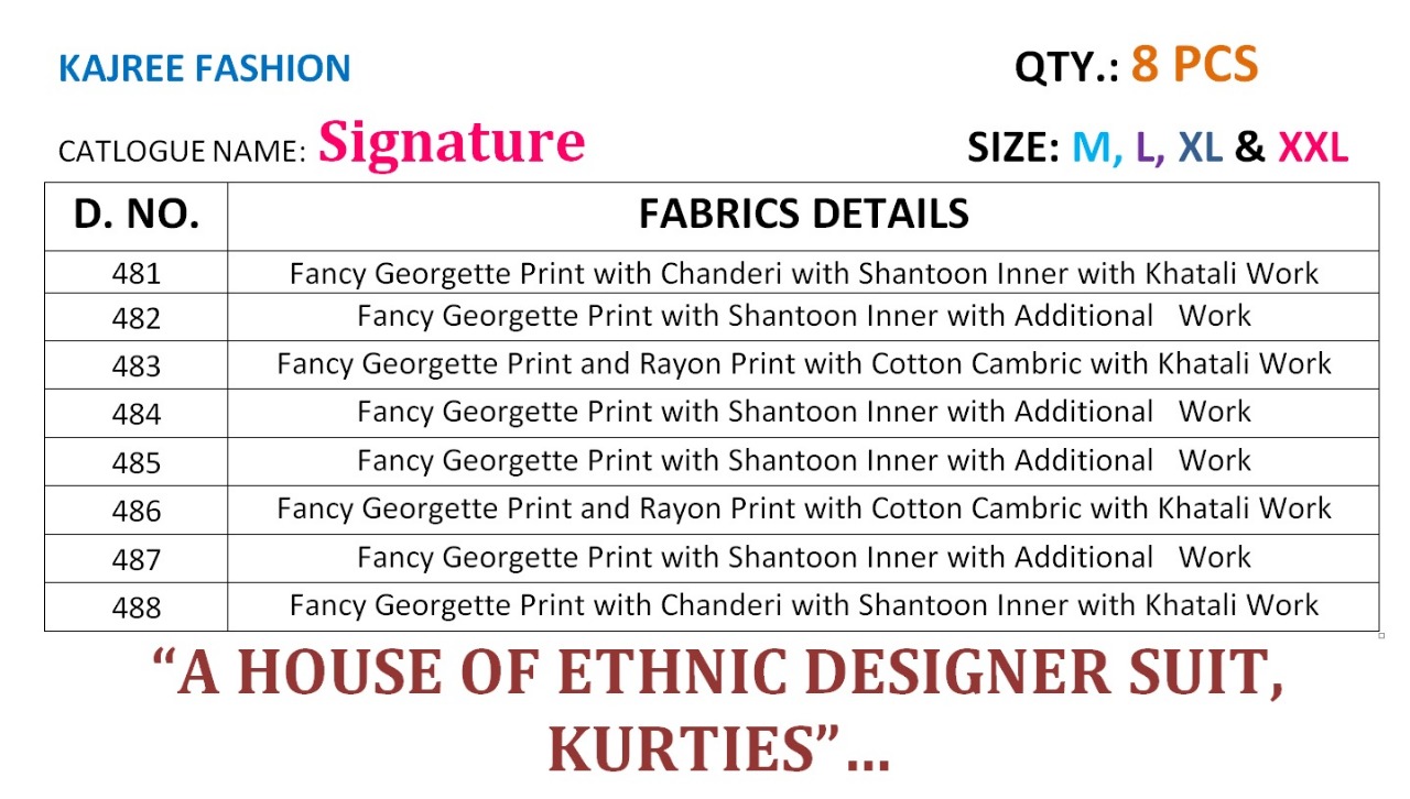 Kajree Fashion signature long Kurties collection dealer