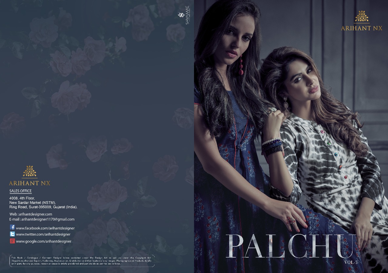 Arihant nX presents Palchu vol 3 collection of rayon print  kurtis