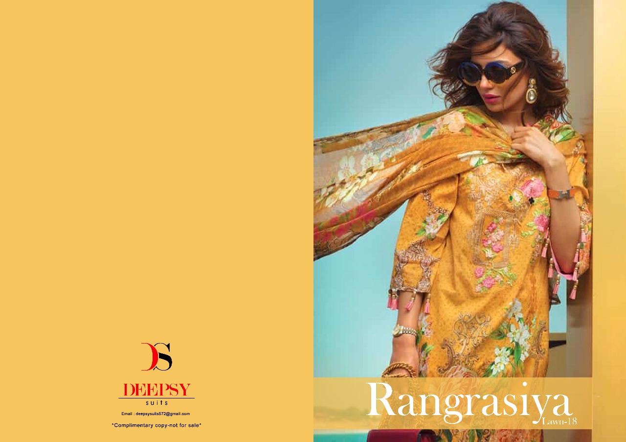 Deepsy suits presents rangrasiya lawn 18 cotton Printed wear salwar kameez concept