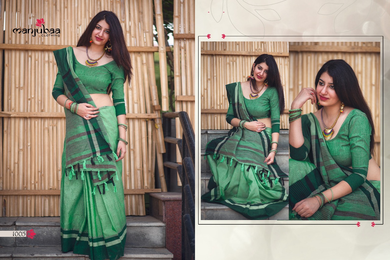 Manjubaa clothing  launch lotus vol 10  summer wear cotton sarees