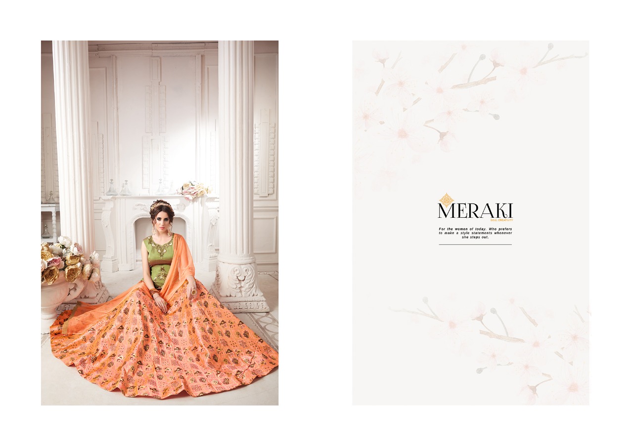 Meraki by raaga presents Mesmerising collection of stylish crop top with lengha
