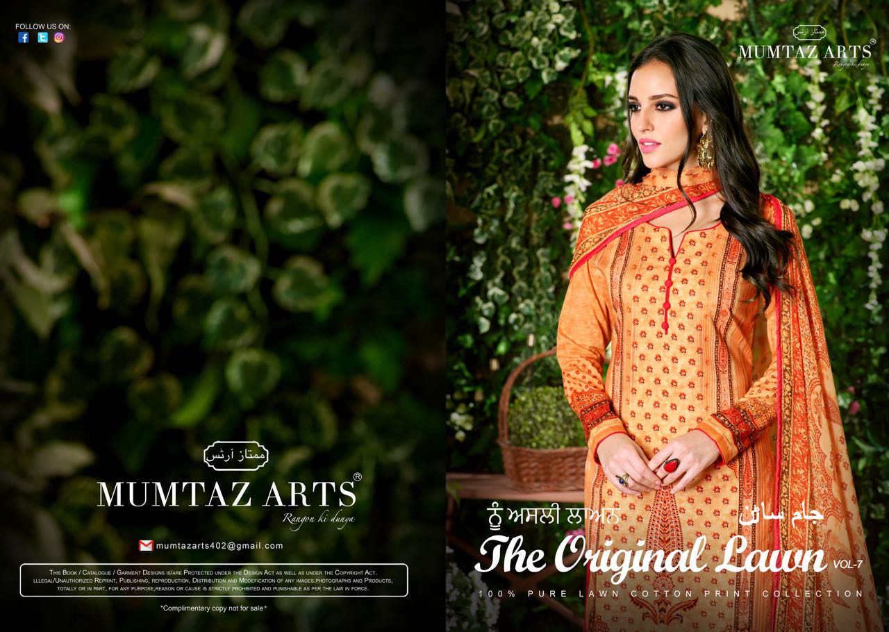 Mumtaz arts presents the original lawn vol 7 Summer eid collection of salwar kameez