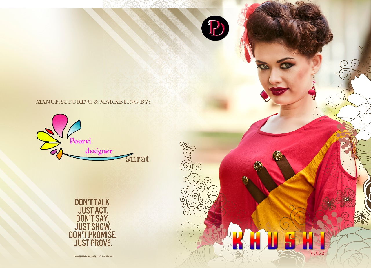 Poorvi designer presents khushi vol 2 summer casual wear kurtis