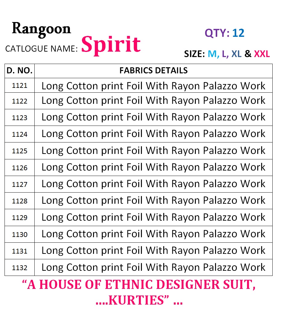 Rangoon launch spirit cotton wear summer collection kurtis