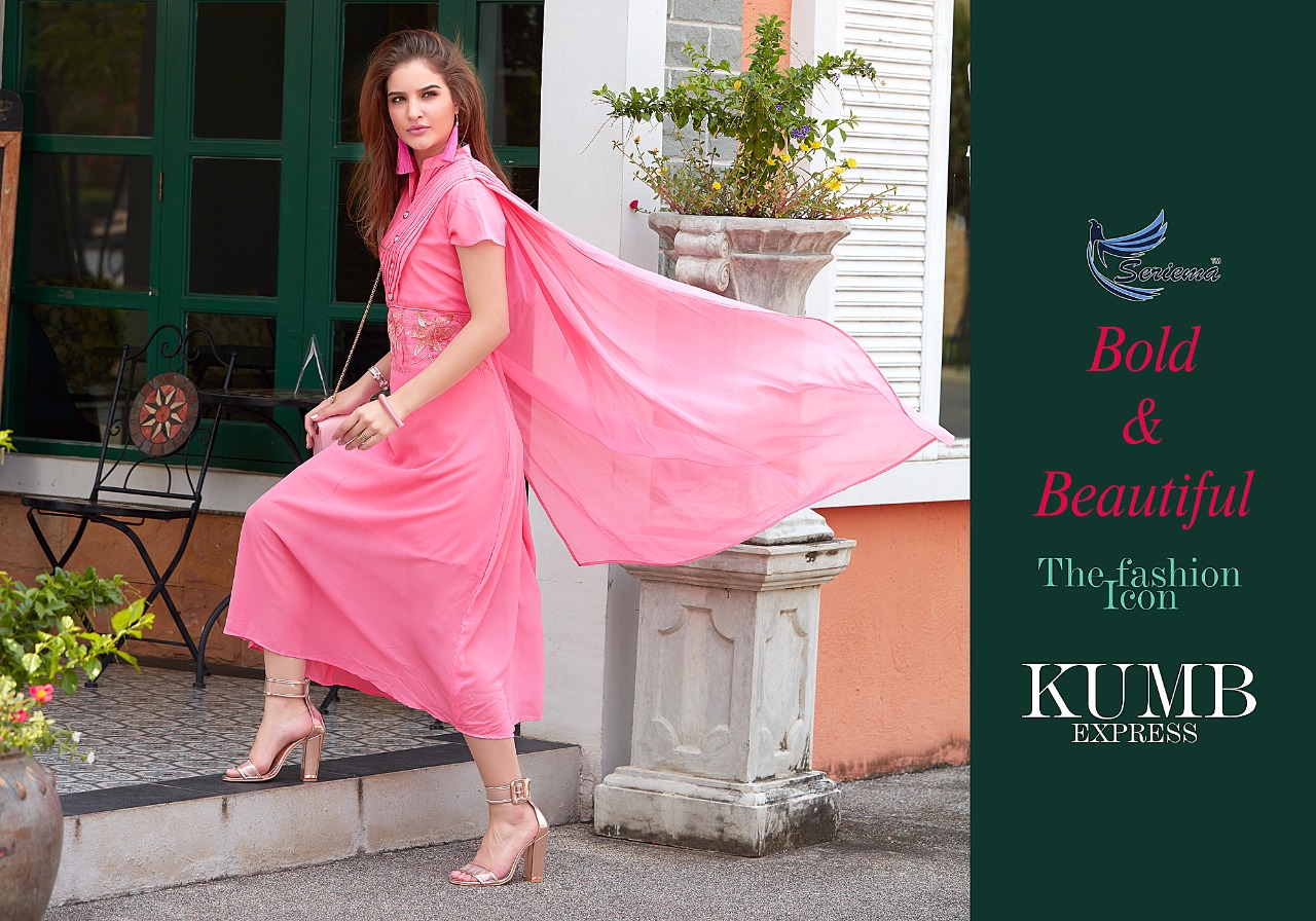 Seriema presents kumb express combo of both Traditional and western fashion kurtis