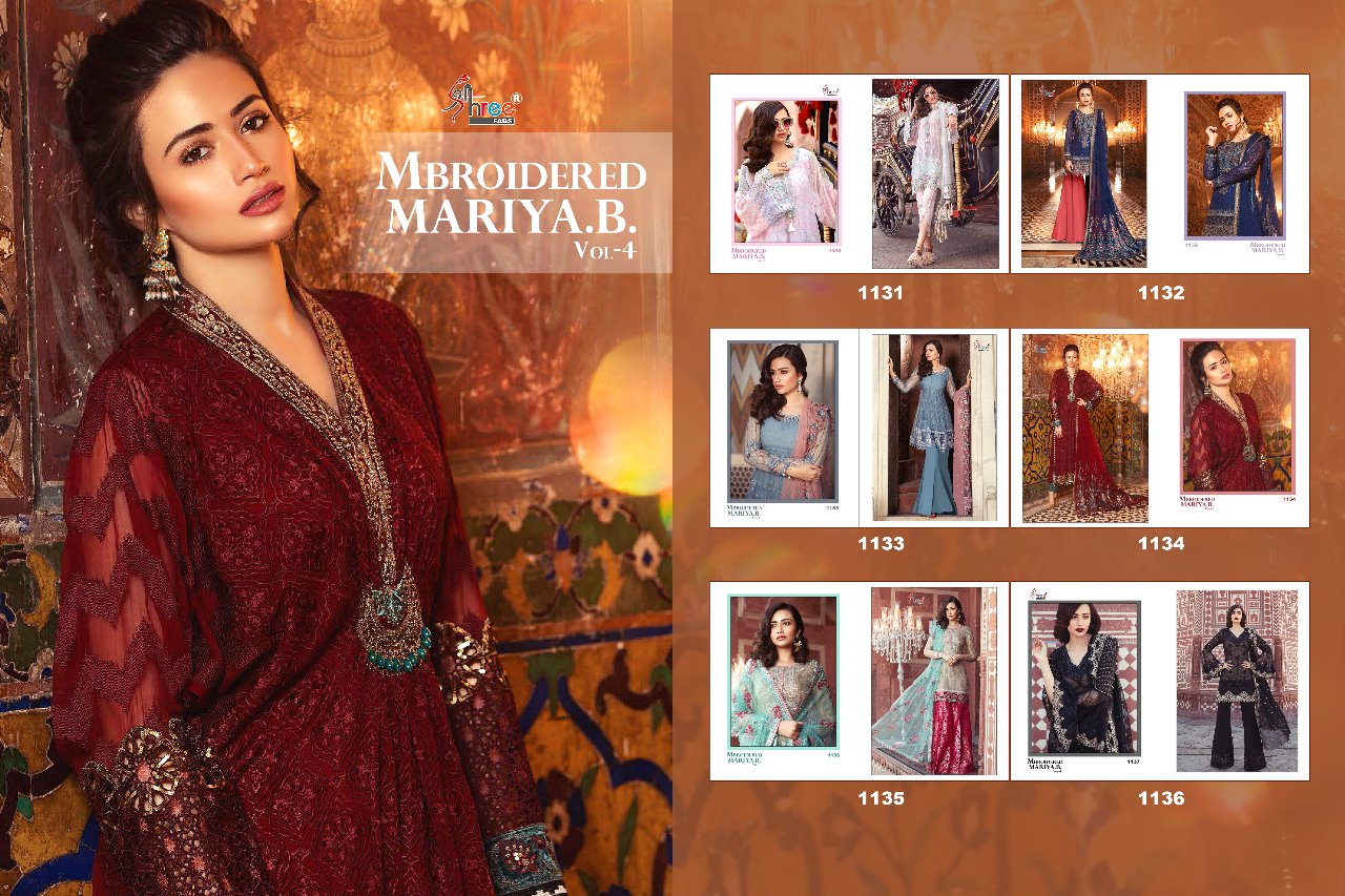 Shree fabs brings mbroidered mariya B vol 4 fancy salwar kameez