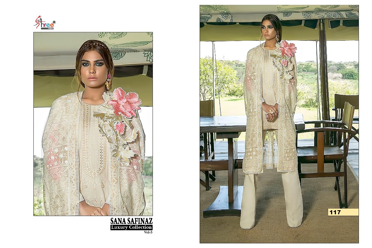 Shree fabs presenting sana safinaz luxury vol 3 trendy collection of salwar kameez