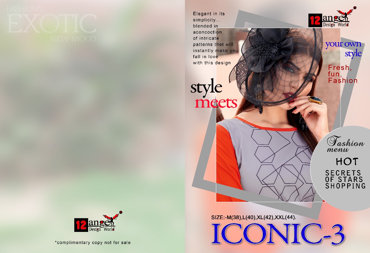 12Angel design world presents iconic vol 3 stylish ready to wear kurtis