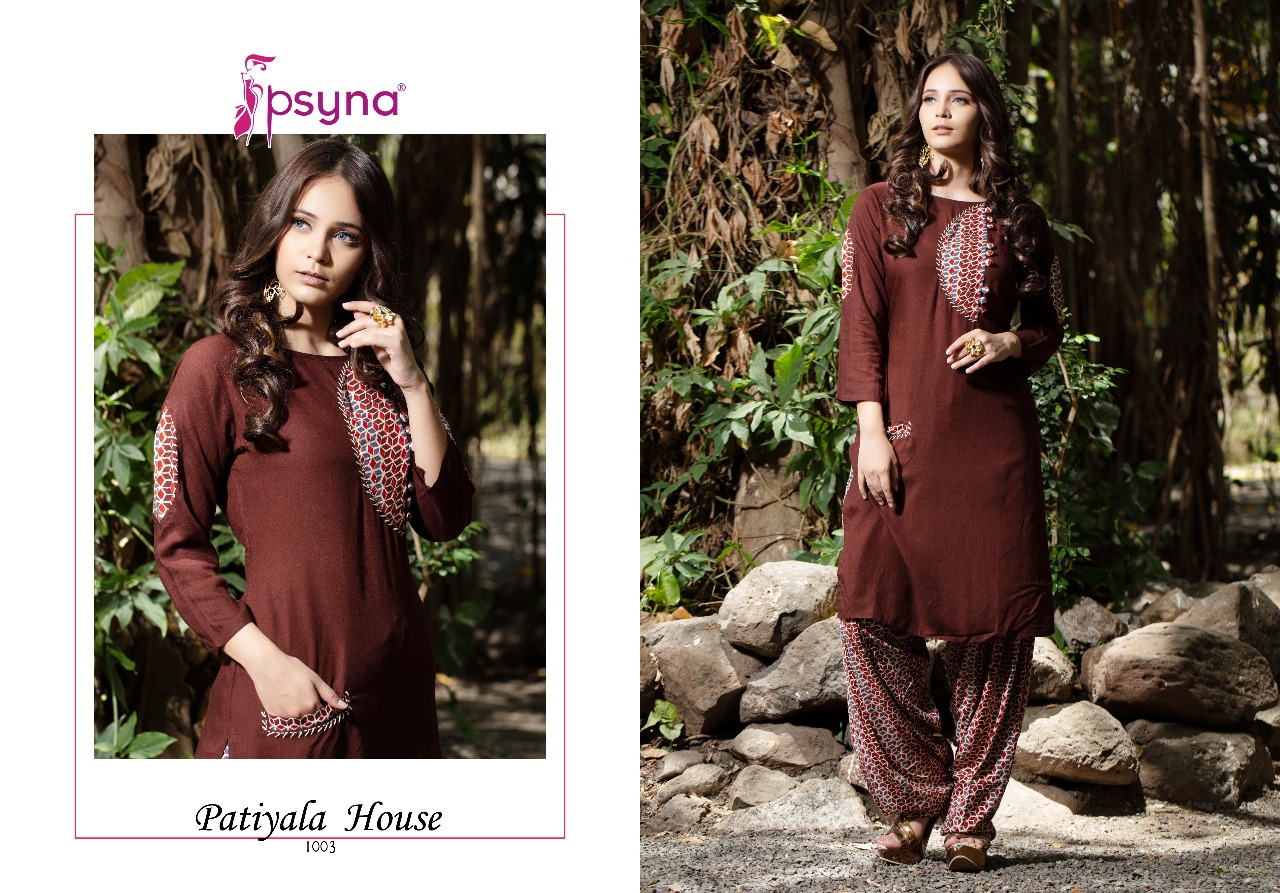 Psyna presents patiyala prints stylish in Trend kurtis concept