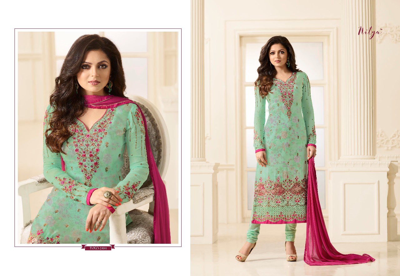 LT fabrics presents nitya vol 114 festive collection of salwar kameez