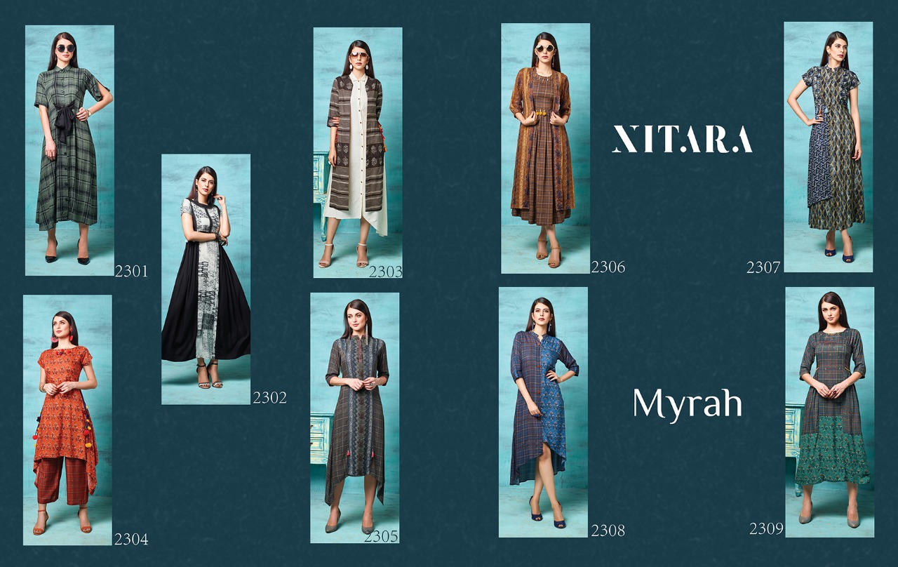 Nitara presenting myrah  latest collection of printed kurtis design