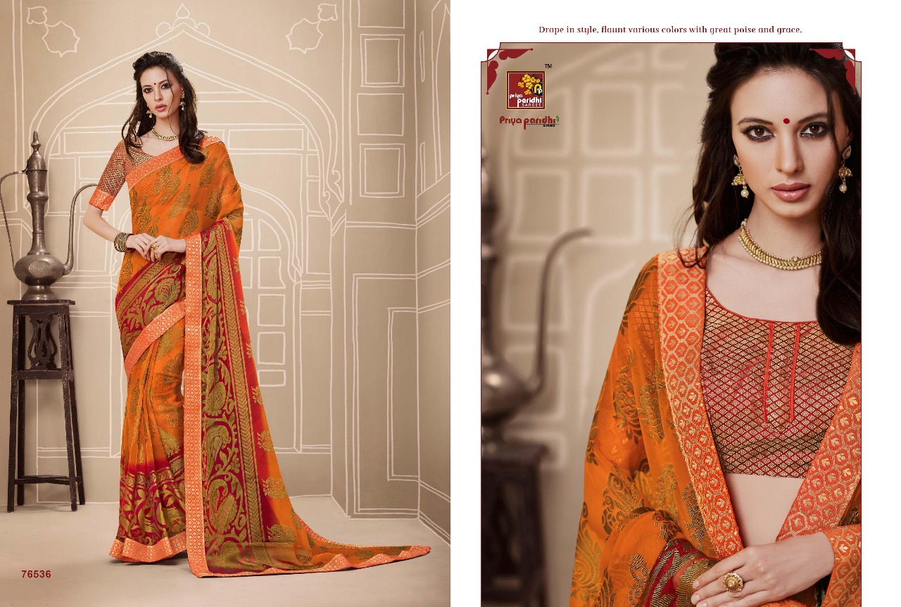 Priya paridhi presents ahiri brasso Fancy concept of sarees
