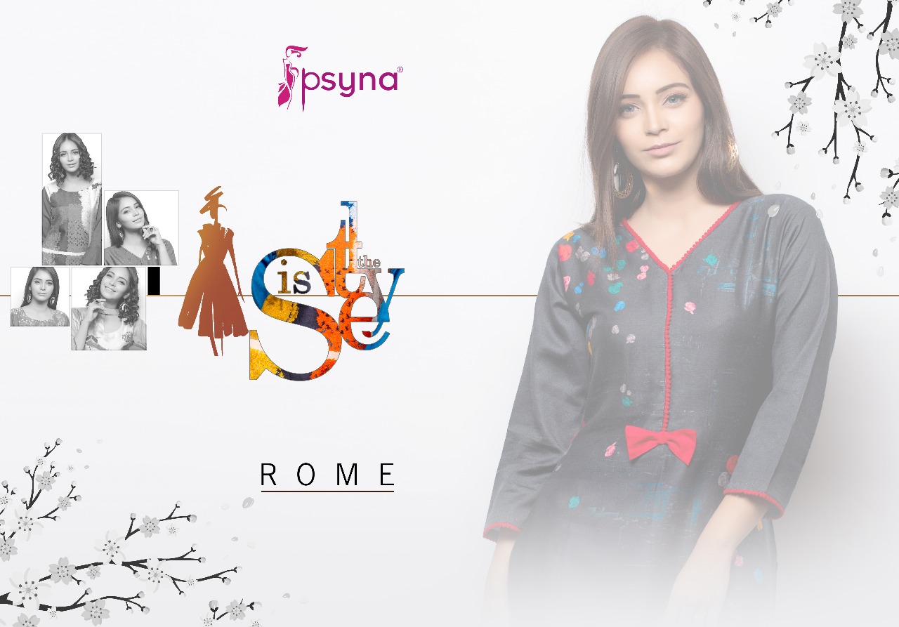Psyna presenting rome 3 digital printed kurtis
