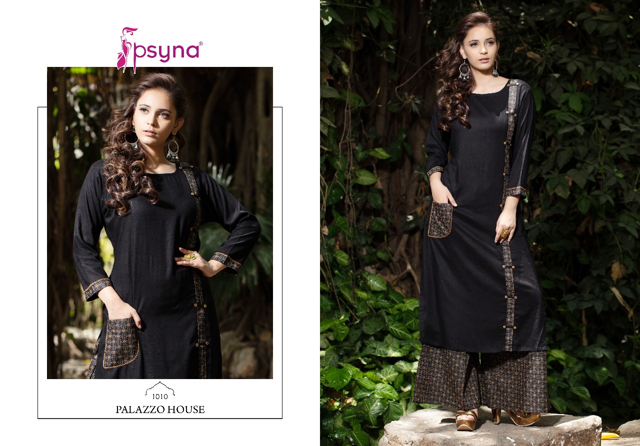 Psyna presents palazzo house fancy collection of kurtis with palazzo