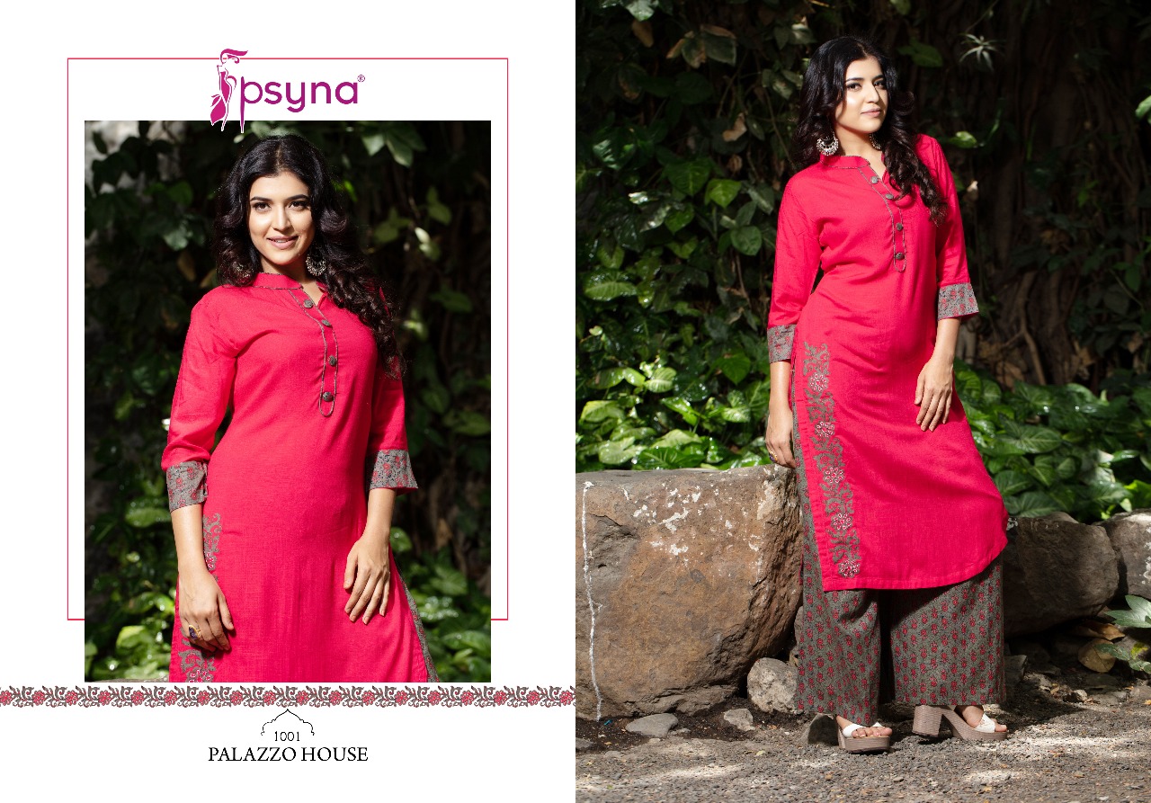 Psyna presents palazzo house fancy collection of kurtis with palazzo