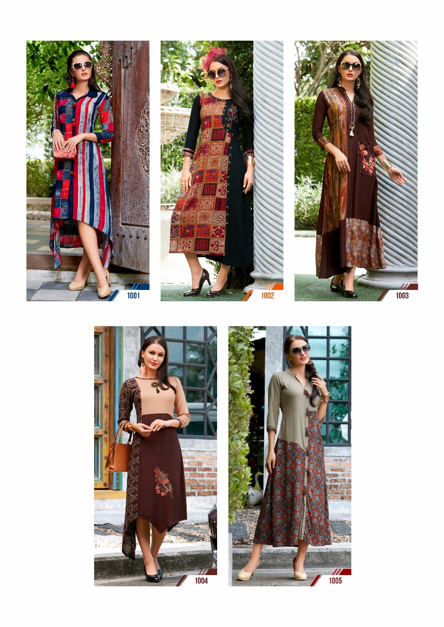Sawan creation presents fiza vol 1 fancy kurtis collection ready to wear