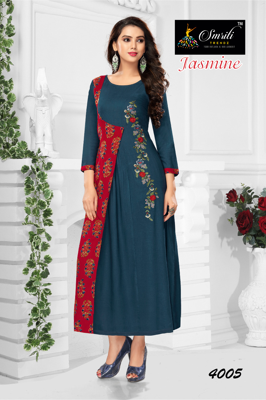 Smriti trendz presents jasmine gown style long kurtis