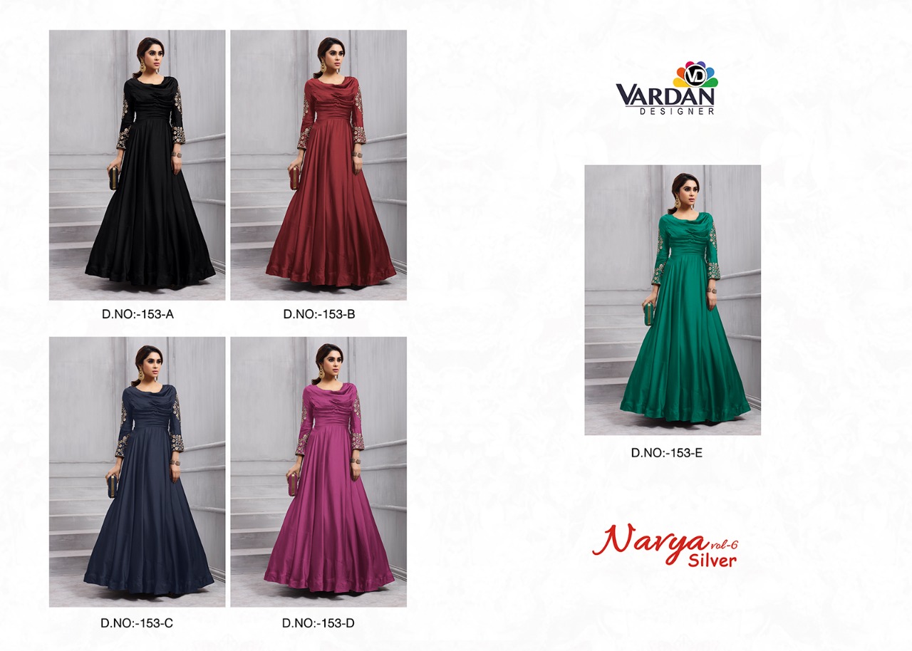 Vardan designer launch navya vol 6 silver designer collection of gowns