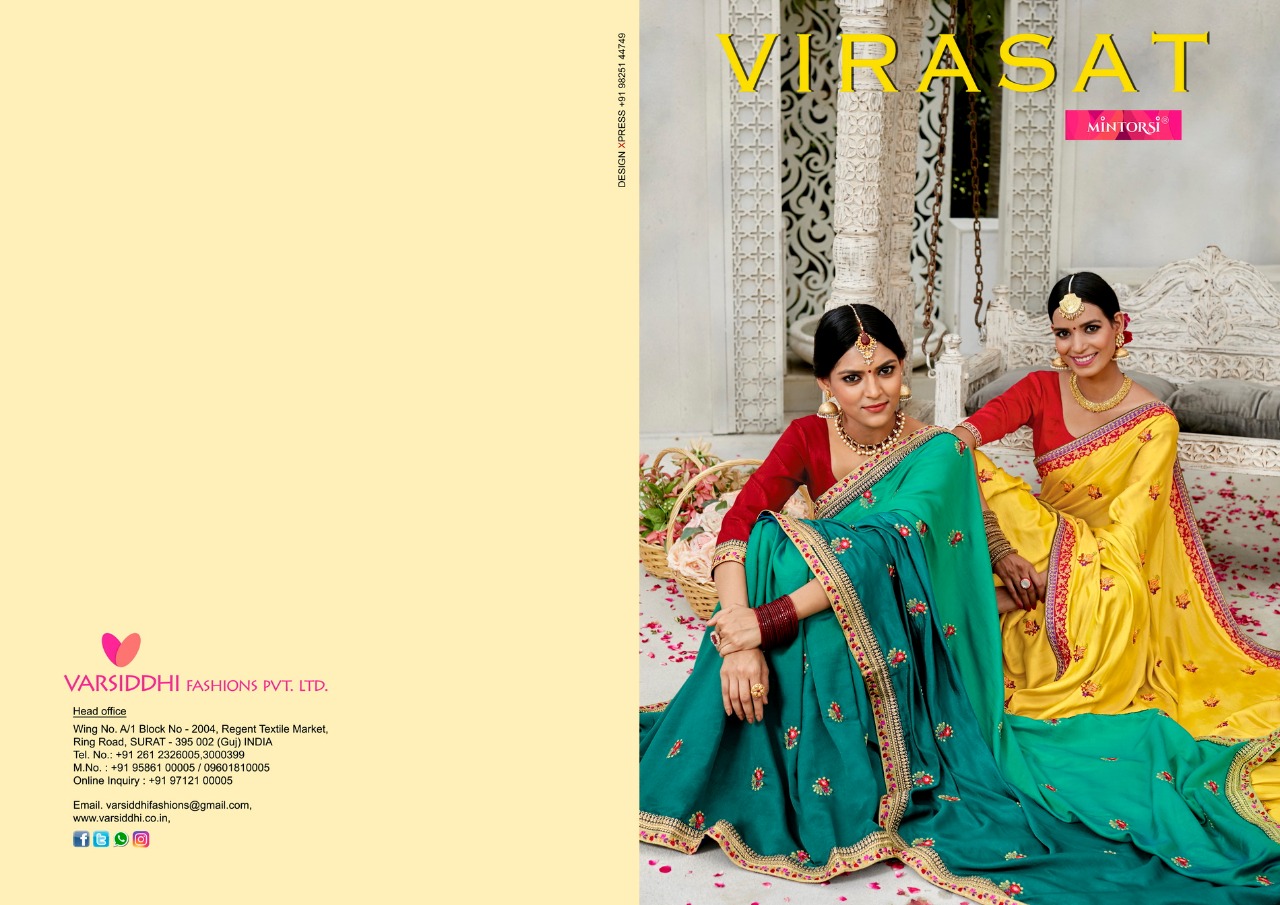 Varsiddhi presents mintorsi virasat fancy collection if sarees
