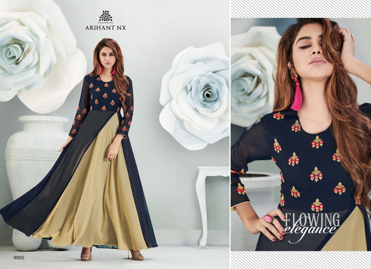 Arihant designer presents zara stylish party wear gown concept