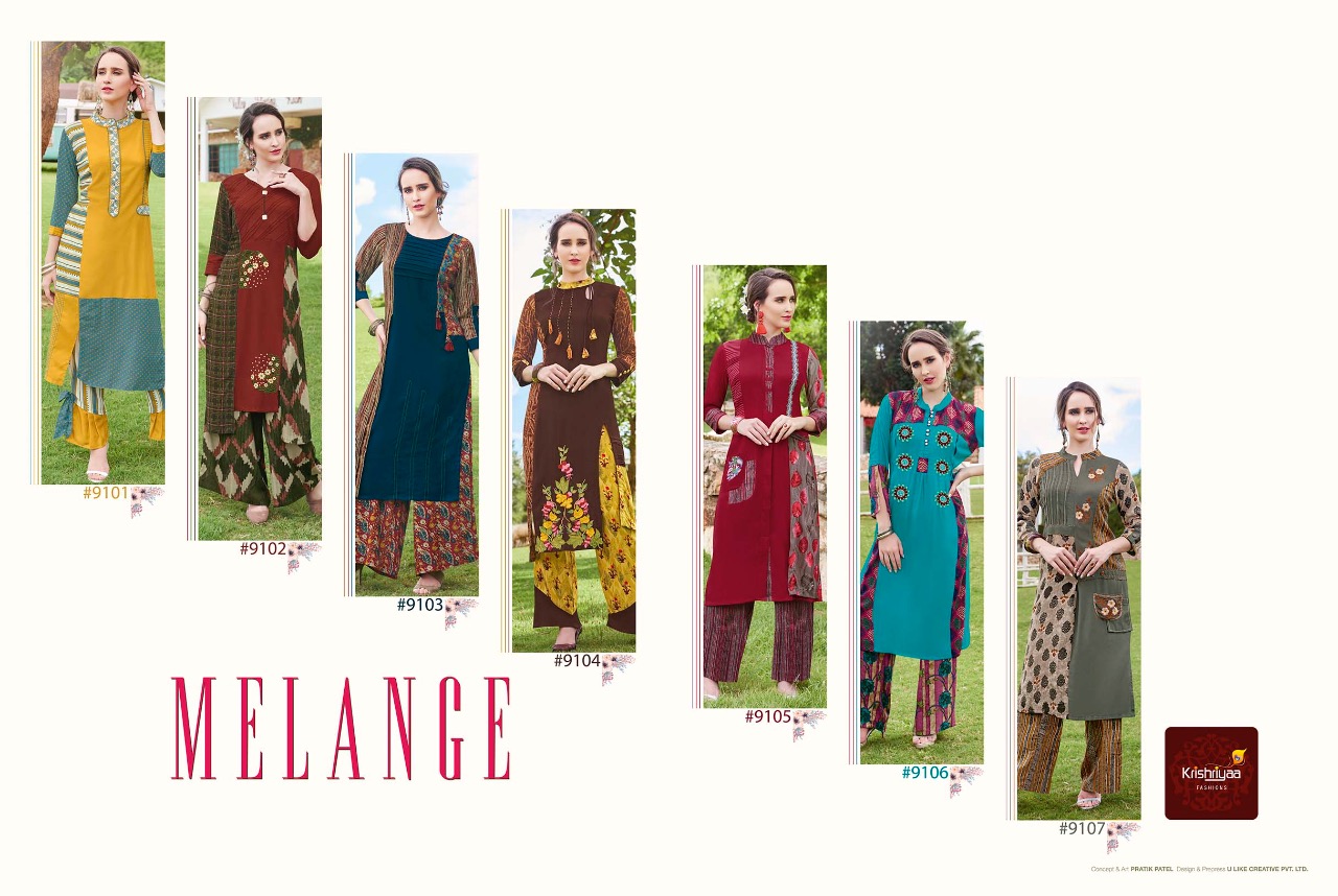 Krishriyaa fashion Presenting melange exclusive collection of kurtis with plazzo