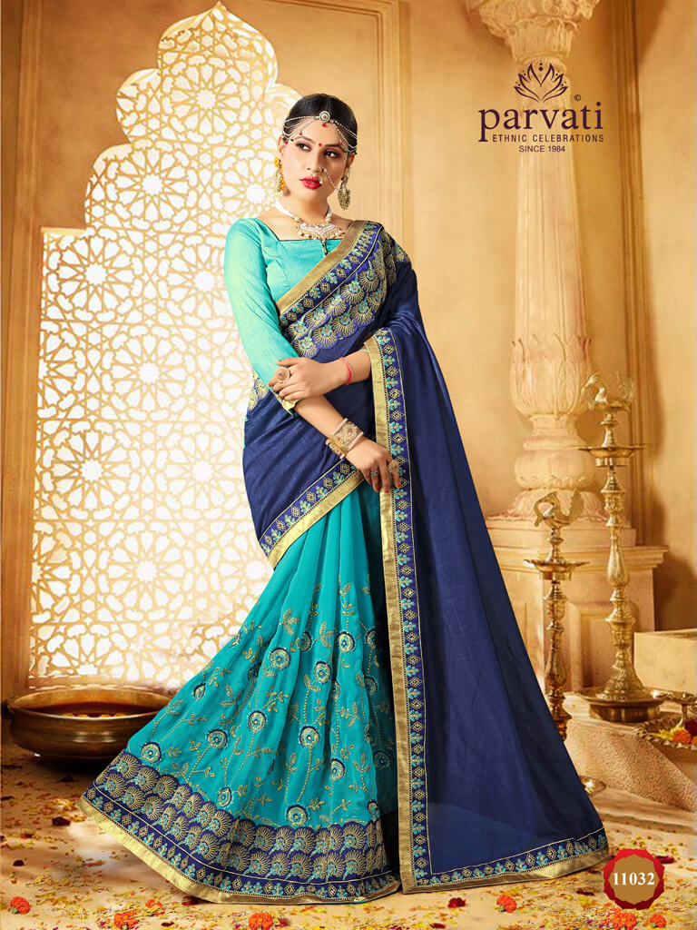 Parvati presents 11025 series Ethnic wear sarees collection