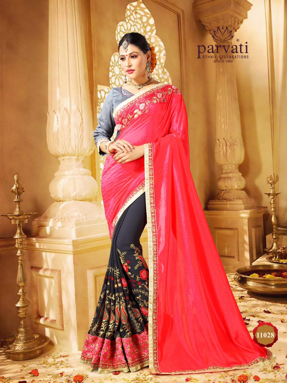 Parvati presents 11025 series Ethnic wear sarees collection