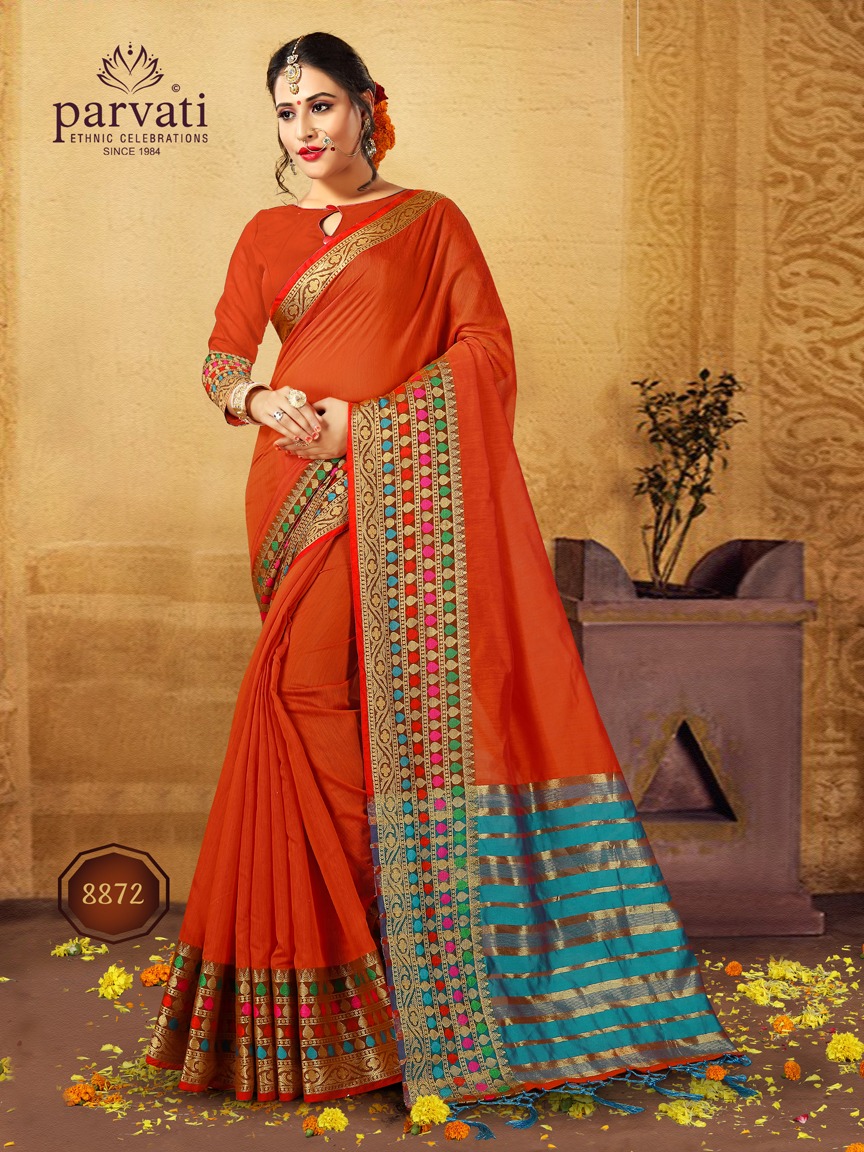Parvati presents 8865 series beautiful ethnic wear sarees collection