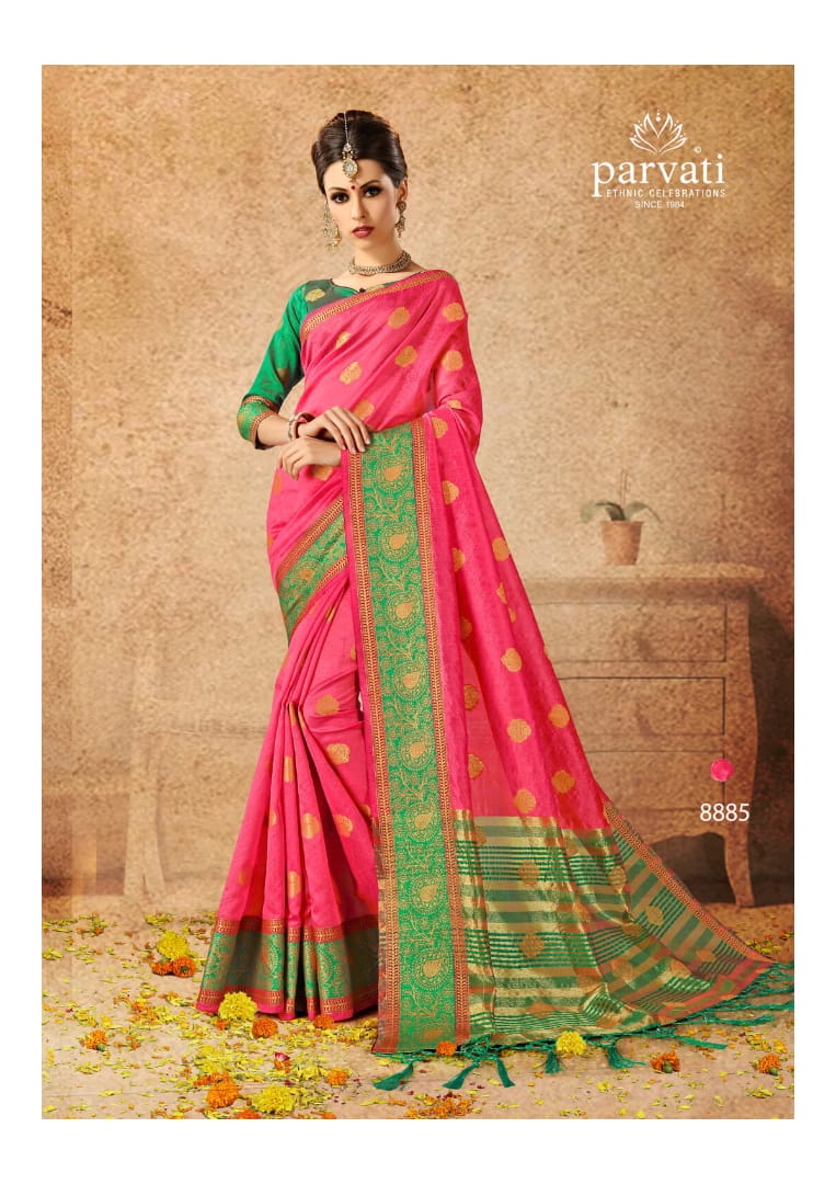 Parvati presents 8883 series beautiful ethnic wear sarees collection