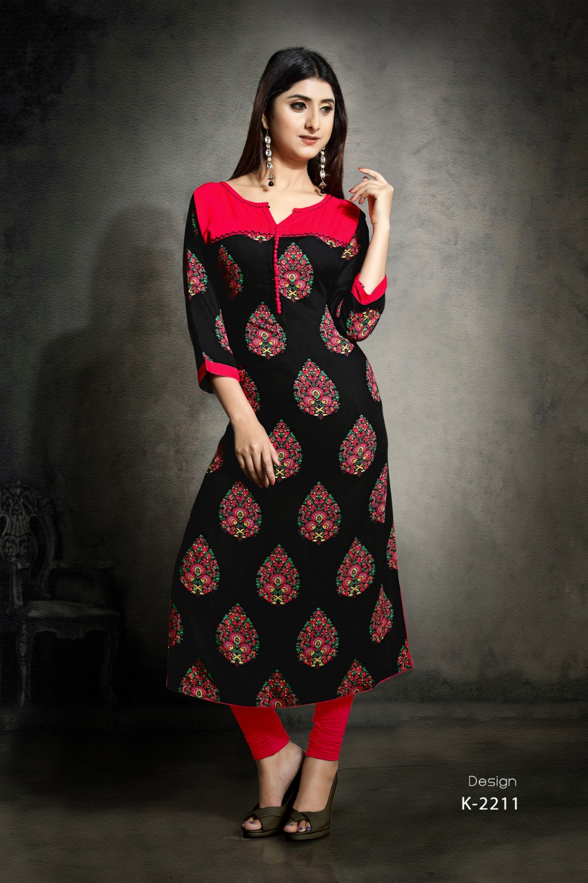 Parvati presents series k-2205 casual ready to wear kurtis concept