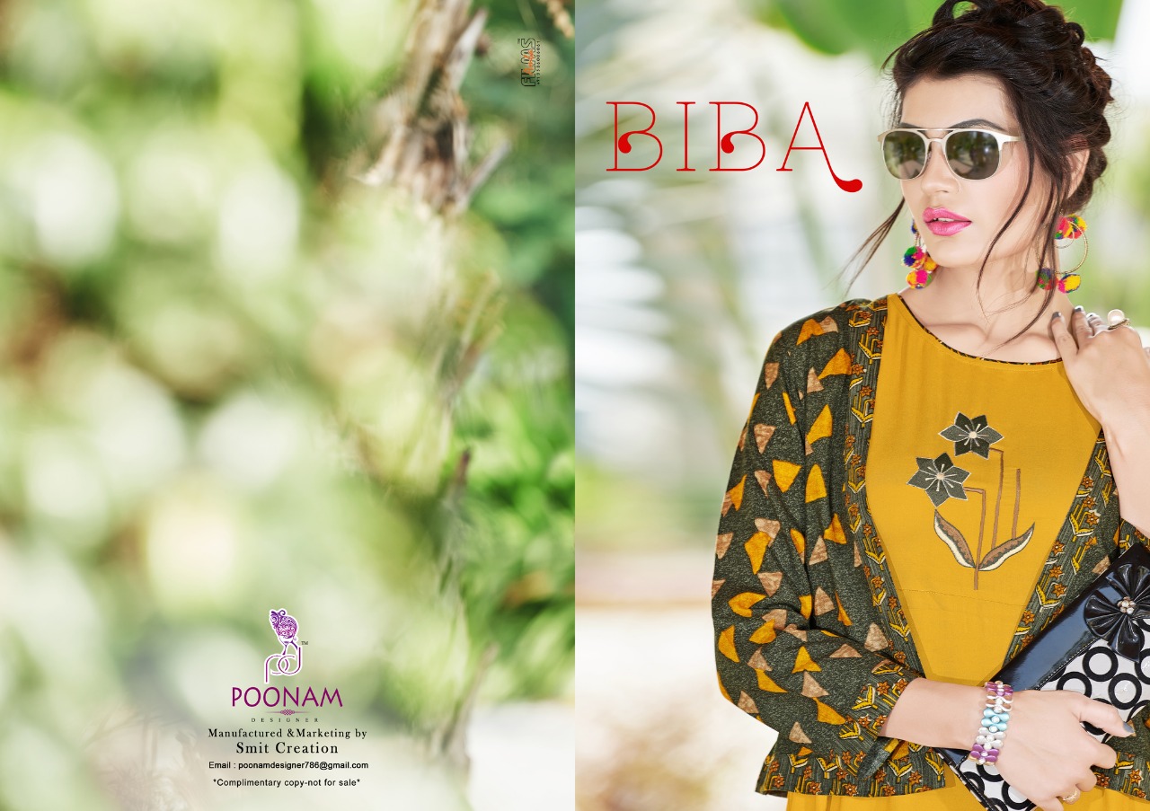 Poonam designer presents bIBA fancy trendy look kurtis concept