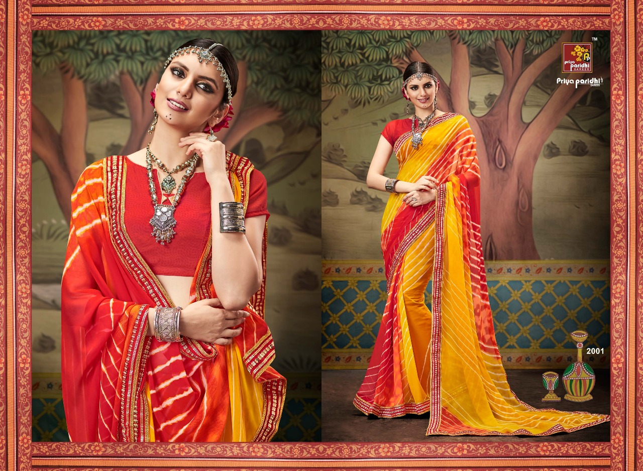 Priya paridhi presents the tradition beautiful lehariya sarees concept