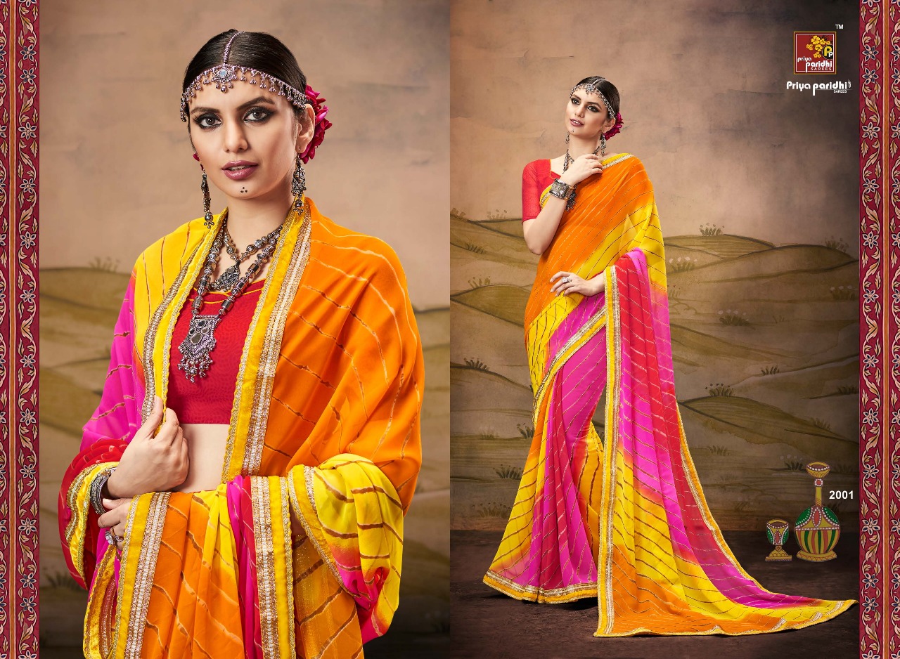 Priya paridhi presents the tradition beautiful lehariya sarees concept