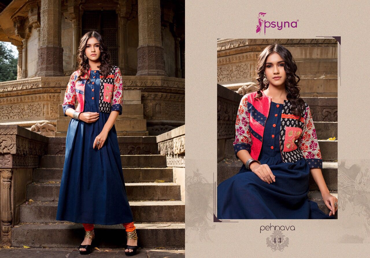 Psyna launch pehnava vol 4 stylish jacket concept kurtis
