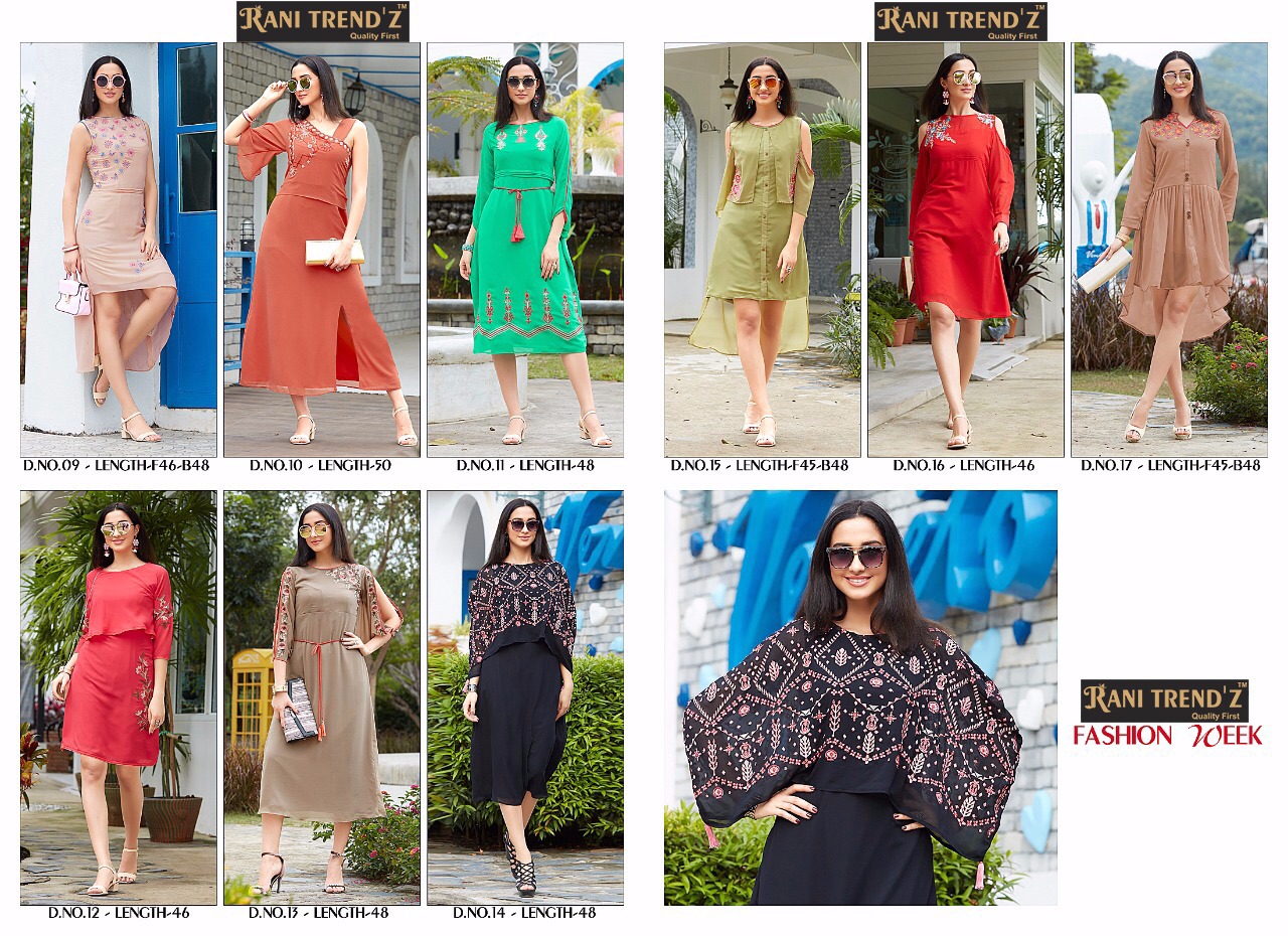 Rani trendz presents fashion week tunic style kurtis concept