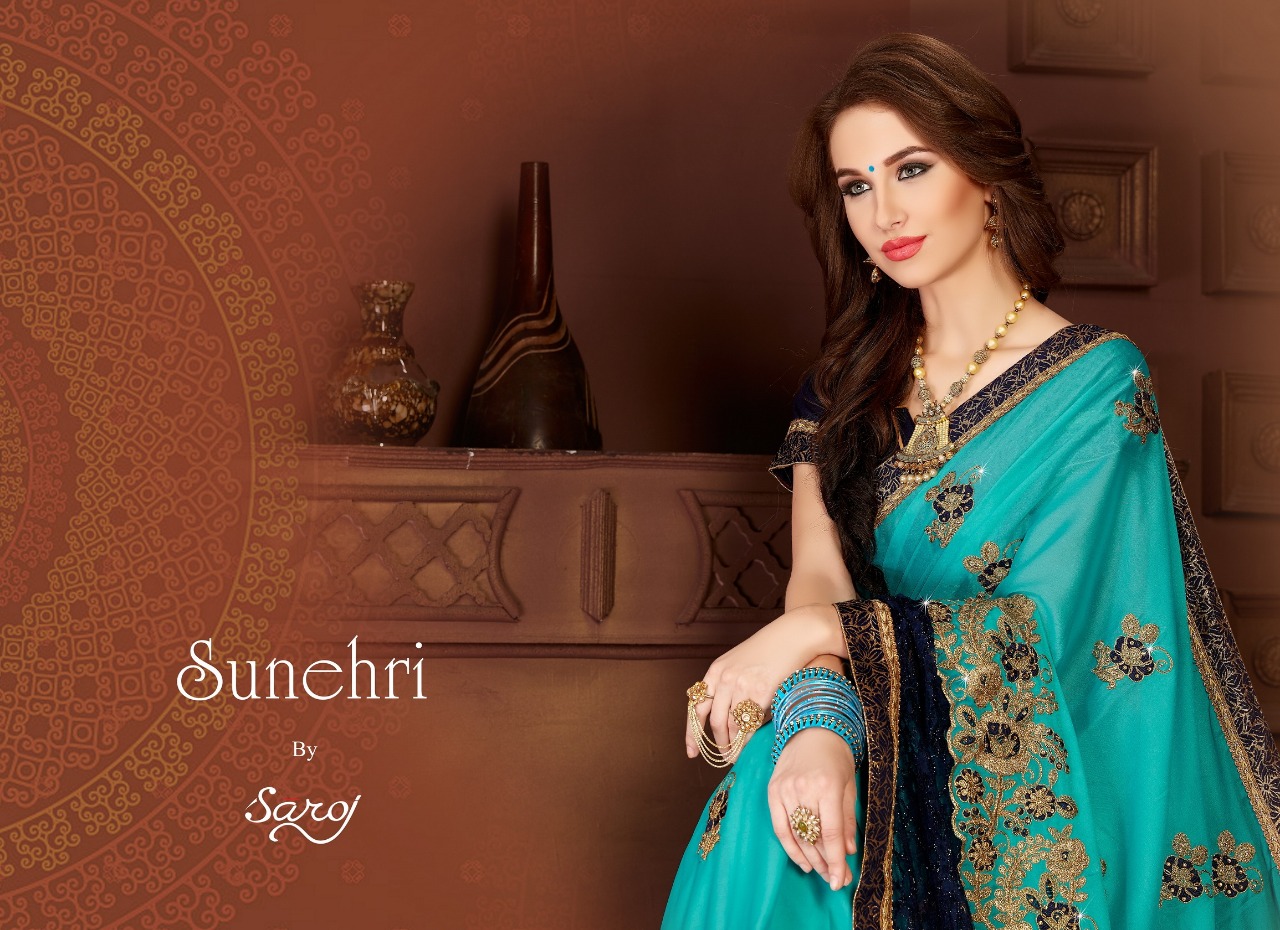 Saroj presenting sunehri beautiful heavy wear sarees collection