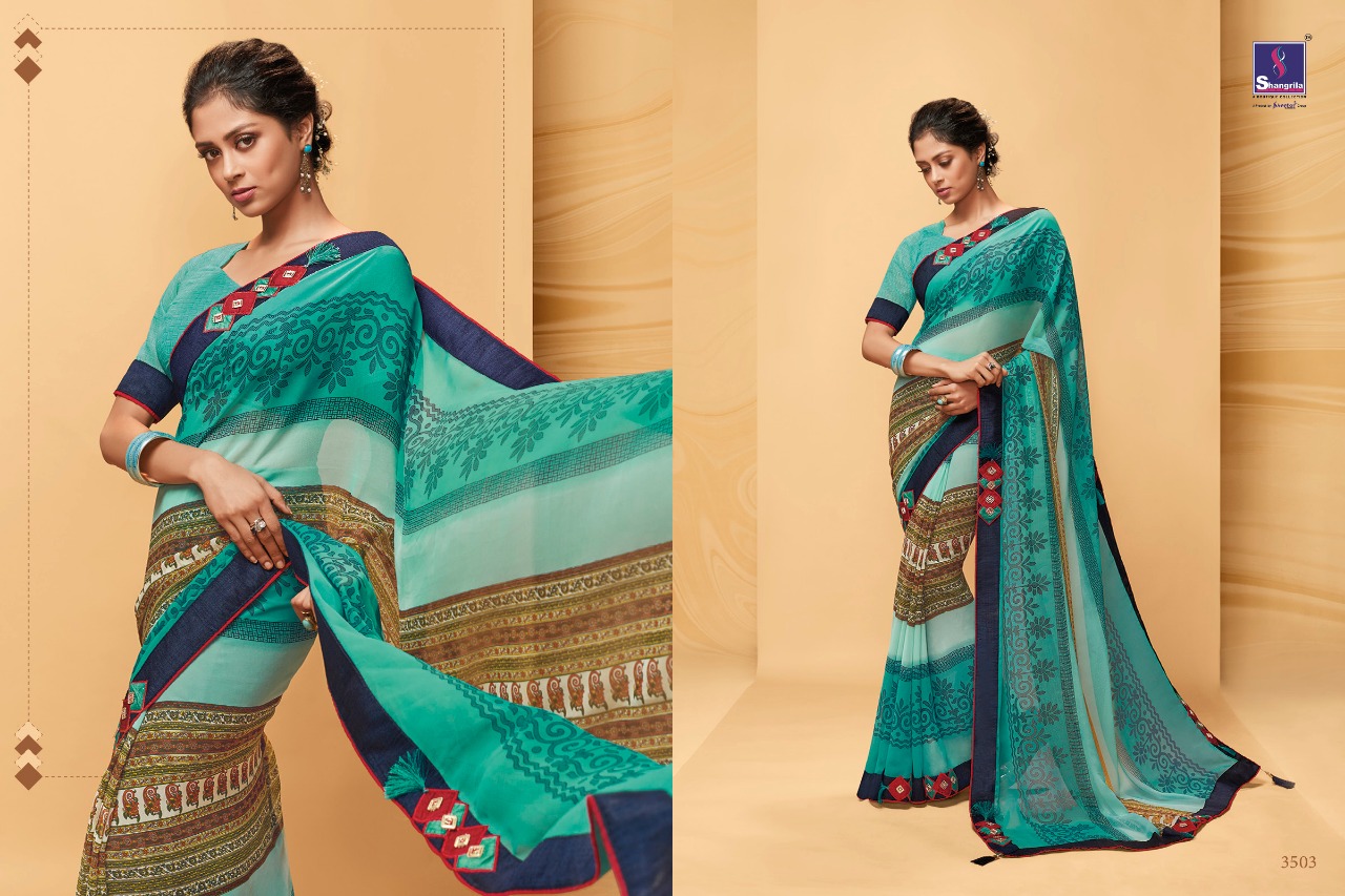 Shangrila presents collection of exotic fancy prints and pattern sarees concept