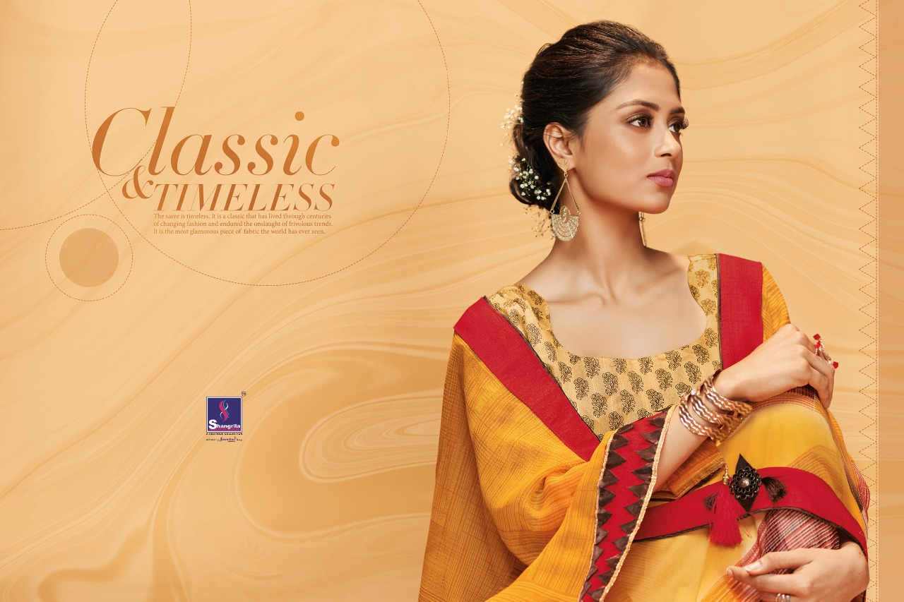 Shangrila presents collection of exotic fancy prints and pattern sarees concept