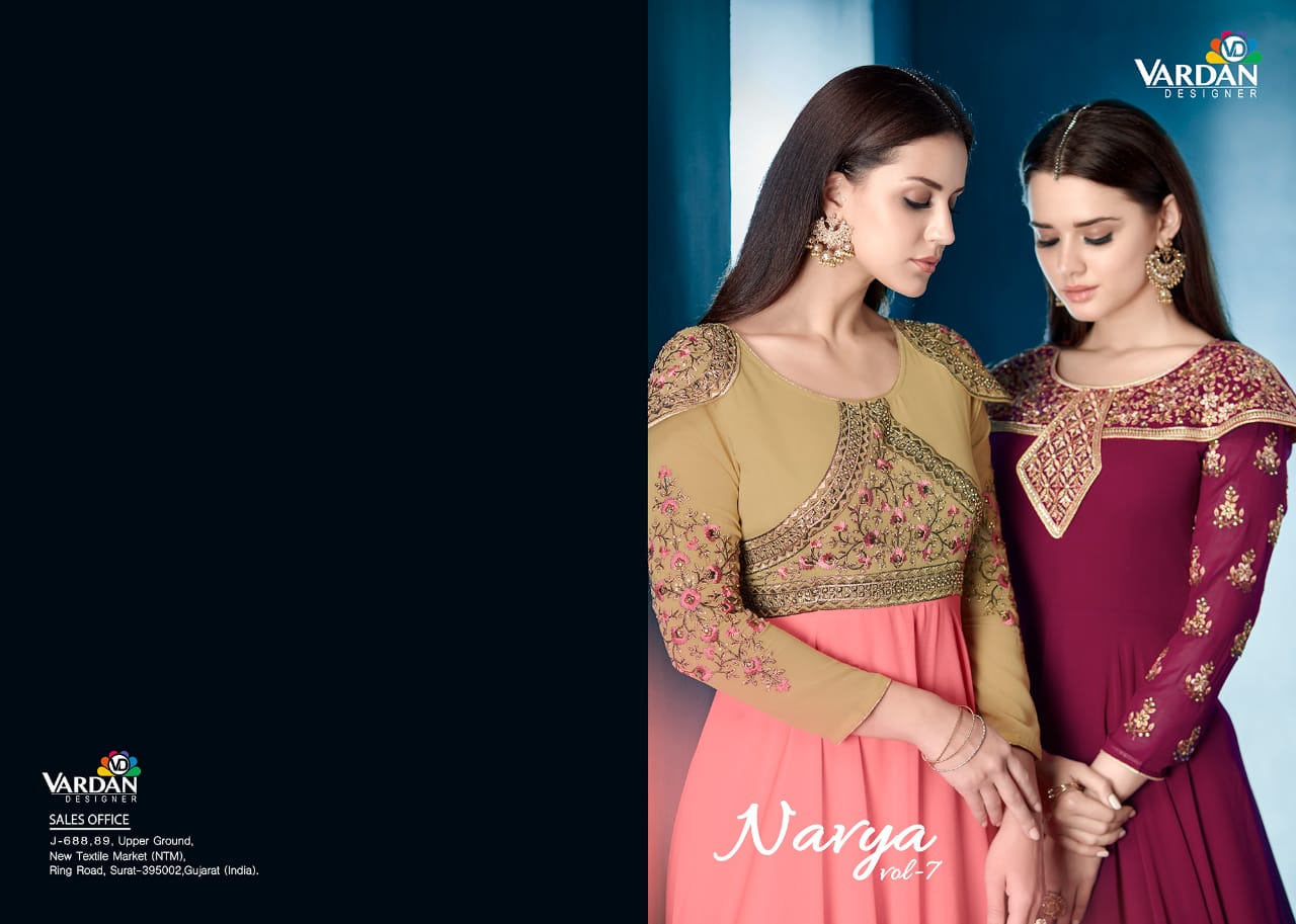 Vardan designer presenting navya vol 7 beautiful party wear gown concept