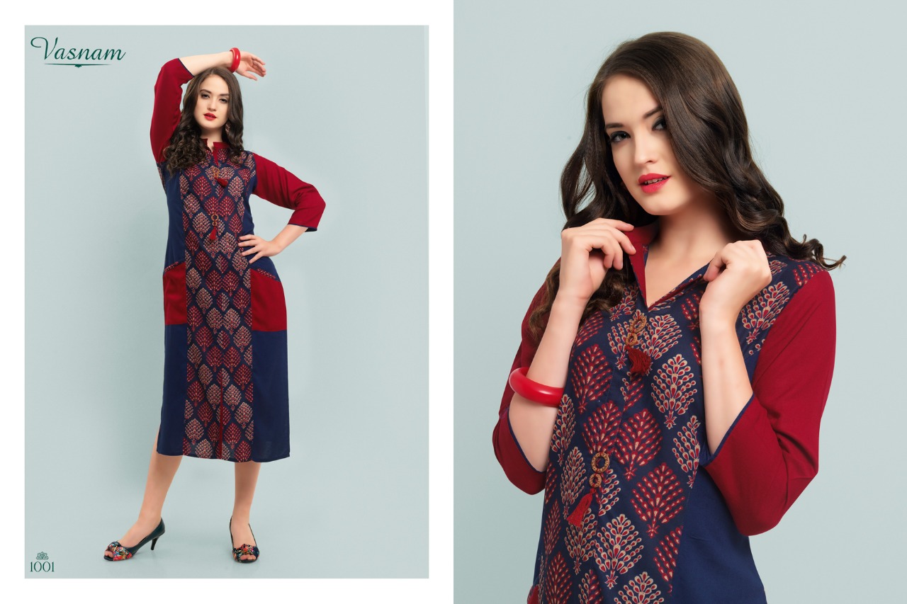 Vasnam presents aarzoo casual ready to wear kurtis concept