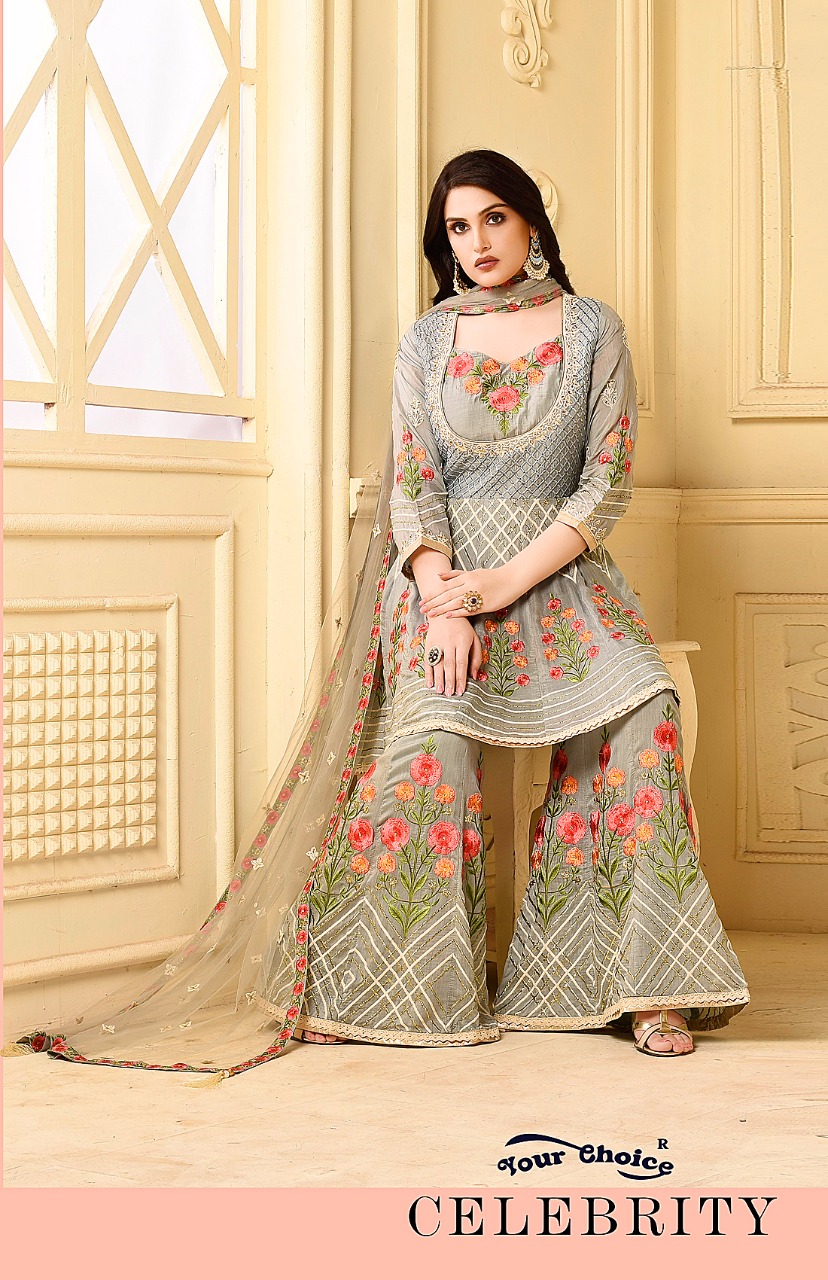 Your choice presents celebrity beautiful party wear new pattern sarara concept of salwar kameez