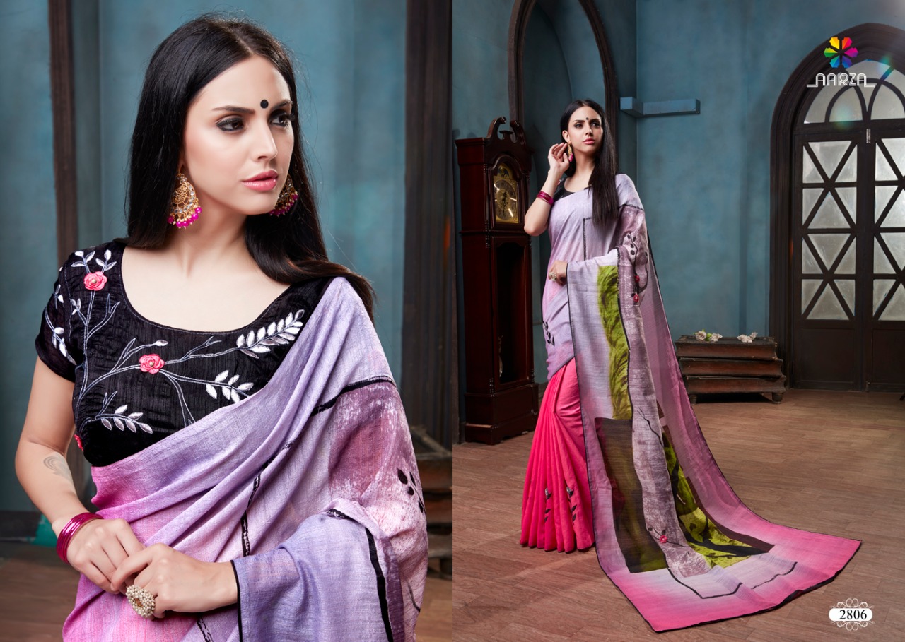 Aarza Launch portrait semi casual digital printed collection of sarees