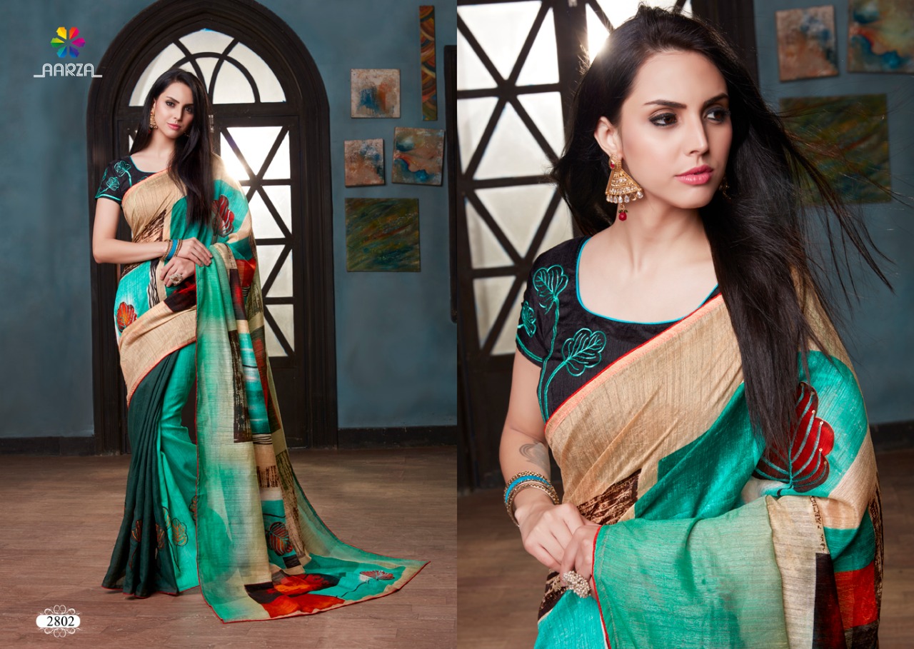 Aarza Launch portrait semi casual digital printed collection of sarees
