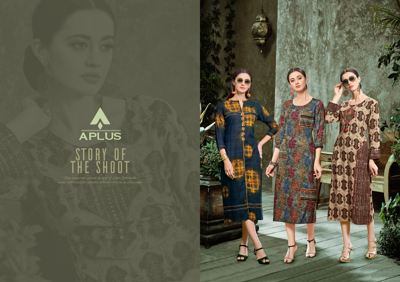 APlus presents aafira fancy casual wear collection of Kurtis