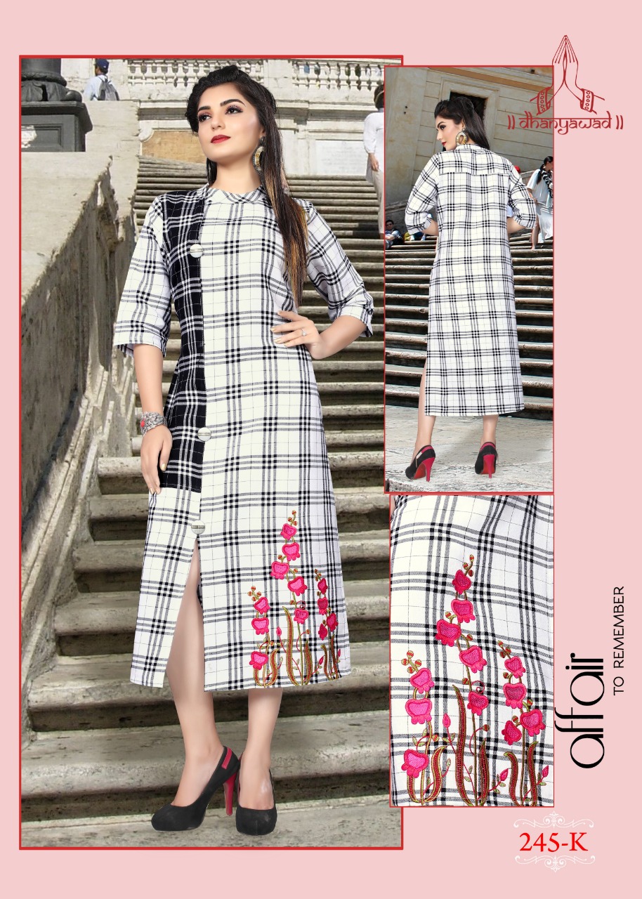 Dhanyawad presenting Casual ready to wear with checks pattern kurtis concept